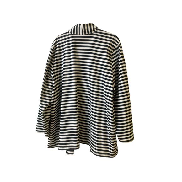 CJ Banks knit wrap / jacket black & white striped sz 3X - Picture 2 of 3